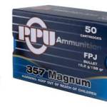 Prvi PPU 357 Magnum Ammunition PPH357MF 158 Grain Flat Point Jacketed 50 Rounds