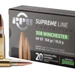 PPU SUPREME 308WIN 168GR HPBT 20/200