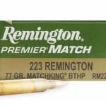 Remington 223 Rem Ammunition Premier RM223R3 77 Grain MatchKing Boat Tail Hollow Point 20 rounds