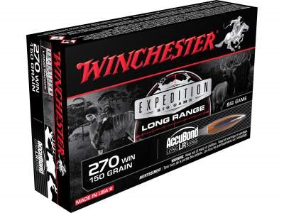 Winchester 270 Win Ammunition Expedition Long Range S270LR 150 Grain Nosler Accubond LR 20 rounds