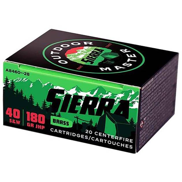 Sierra Master Handgun Ammunition .40 S&W | 180gr JHP | 985 fps | 20 Rds