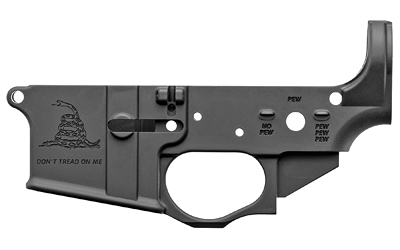 Spikes Tactical STLS034 black stripped AR-15 lower receiver with Gadsden logo