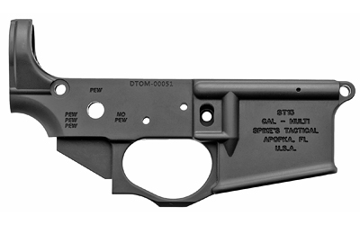 Spikes Tactical STLS034 black stripped AR-15 lower receiver with Gadsden logo