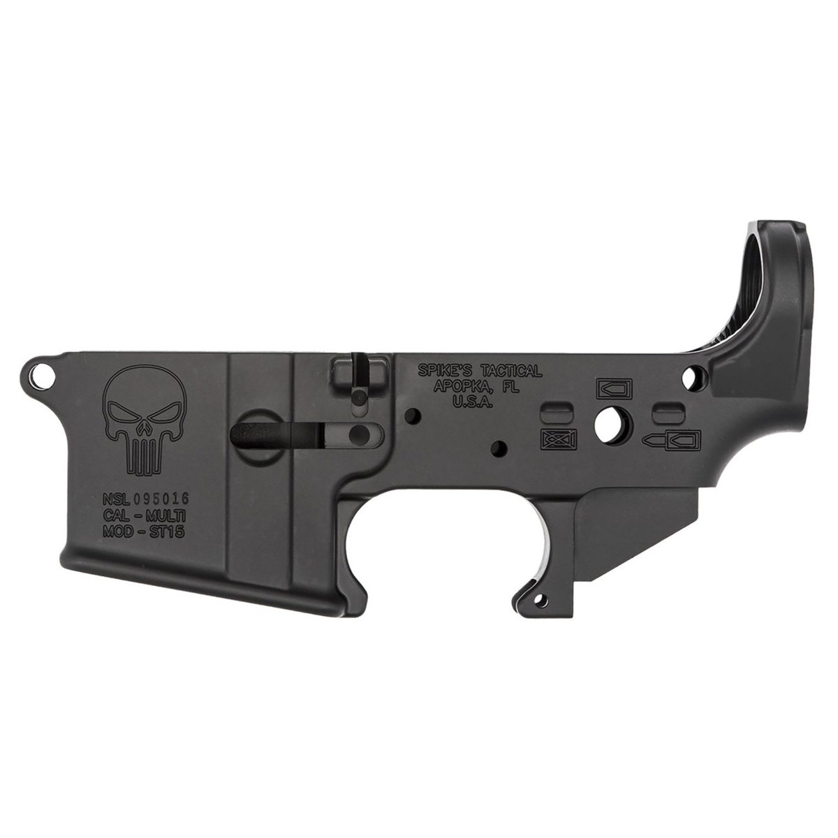 Spike's Tactical Punisher stripped AR-15 lower receiver with black finish