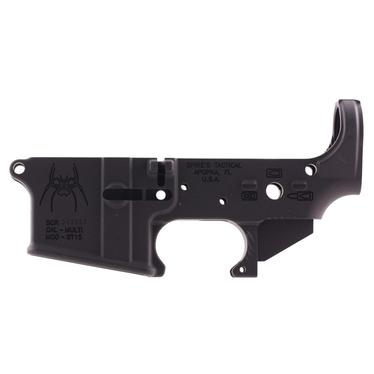 Spikes Tactical STLS019 Spider stripped multi-caliber AR-15 lower receiver in black