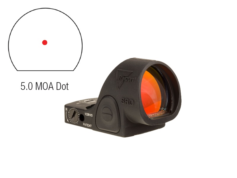 Trijicon SRO 5 MOA adjustable LED red dot sight in matte black