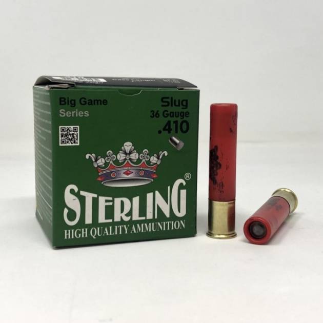 Sterling 410 (36 GA) Ammunition Slug 2-1/2" 1/4oz STRLG410SLUG 25 Rounds