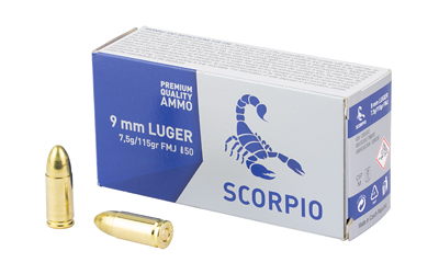 SCORPIO AMMO 9MM 115GR FMJ 50/1000