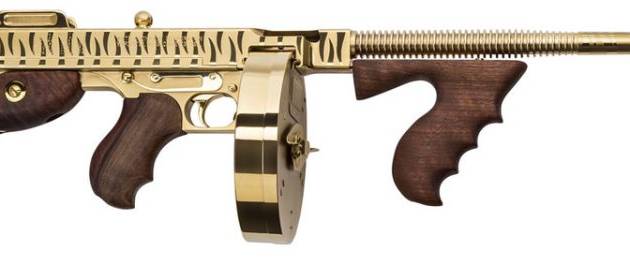 Auto-Ordnance Thompson T150DTGTS 1927A-1 Delux 16.5" .45 ACP 20+1/50+1 Gold w/ Tiger Stripe