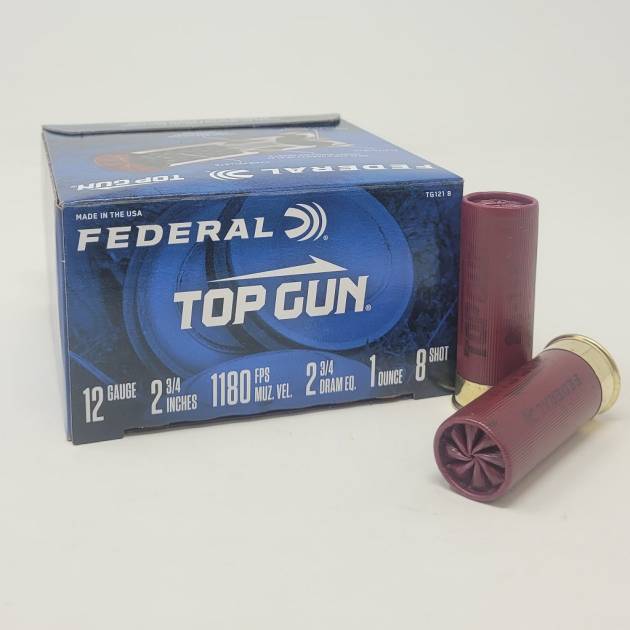 Federal 12 Gauge Ammunition Top Gun TG1218 2-3/4" 8Shot 1oz 1180fps Case of 250 Rounds