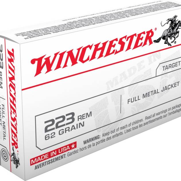 Winchester 223 Rem Ammunition USA223R3 62 Grain Full Metal Jacket 20 Rounds