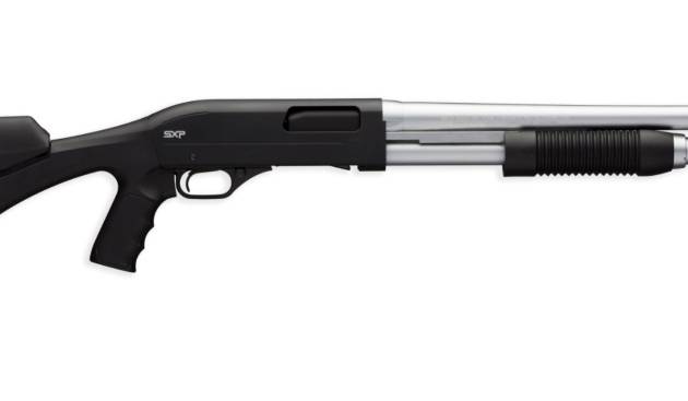 Winchester SXP Shadow Marine Defender pump shotgun with 18-inch matte chrome barrel