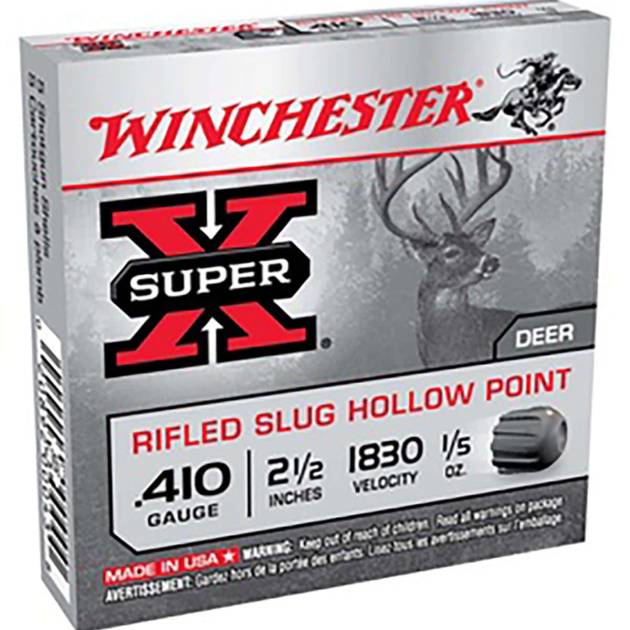 Winchester X Super .410 Gauge 2.5" Rifled Slug Hollow Point | 1830 FPS5 | 1/5 oz | 5 Rds