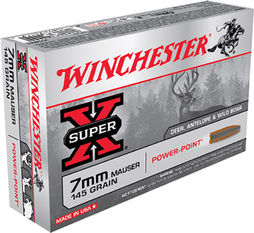 Winchester 7mm Mauser Ammunition Super-X X7MM1 145 Grain Power-Point 20 Rounds
