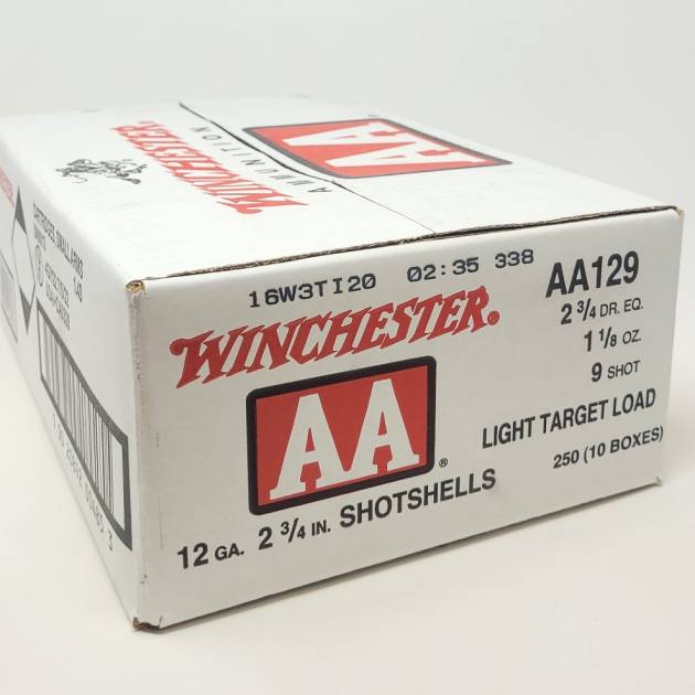 Winchester 12 Gauge Ammunition AA Light Target AA129 2-3/4" 1-1/8oz #9 250 rounds