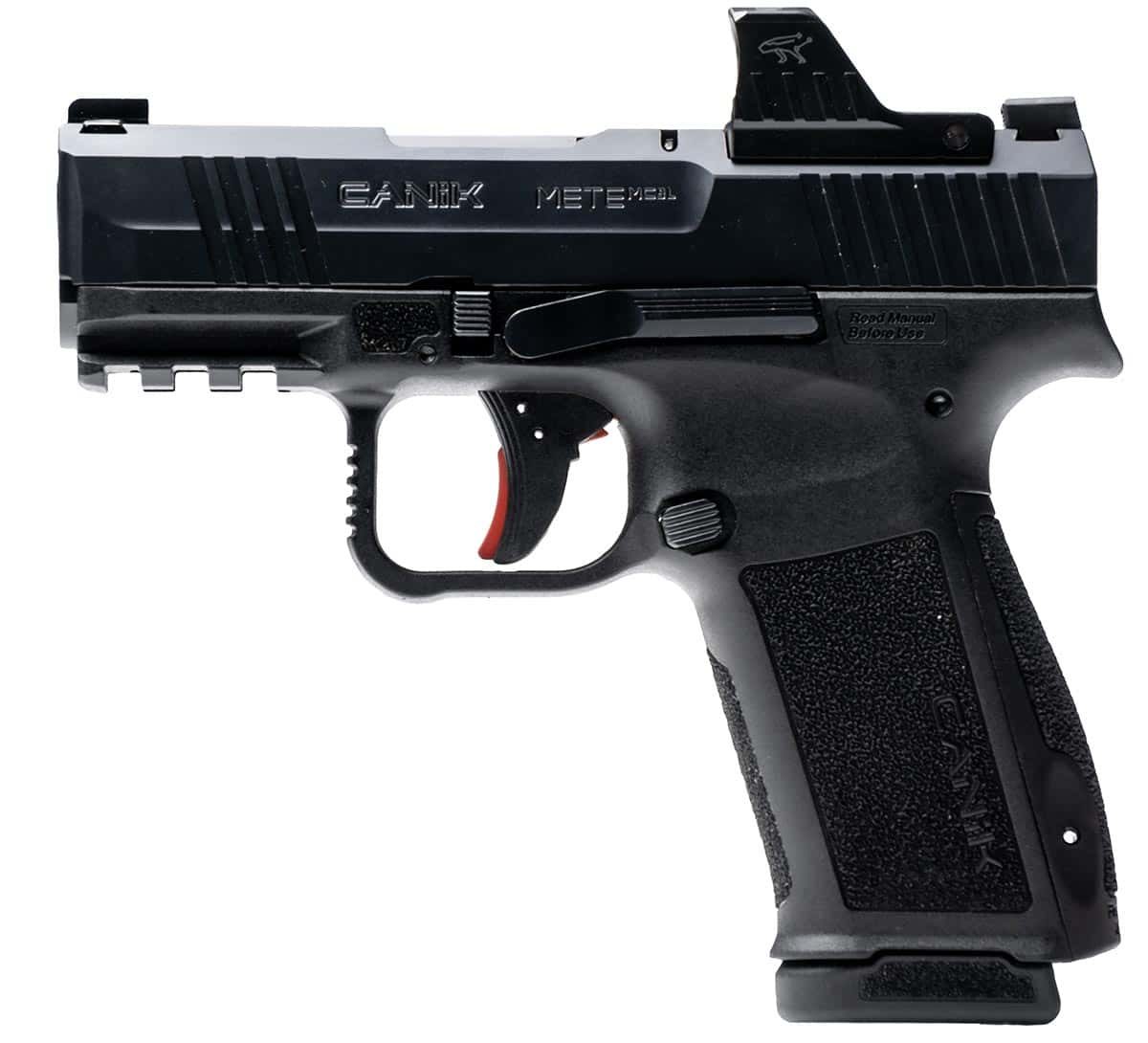 Canik METE MC9L 9mm pistol with 3.18-inch barrel and MeCANiK MO1 optic