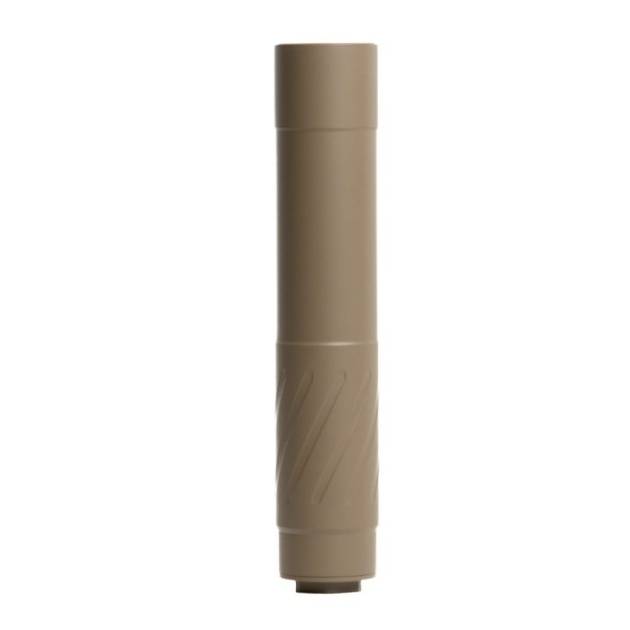 Banish 46 V2 .46-caliber silencer in Flat Dark Earth Cerakote