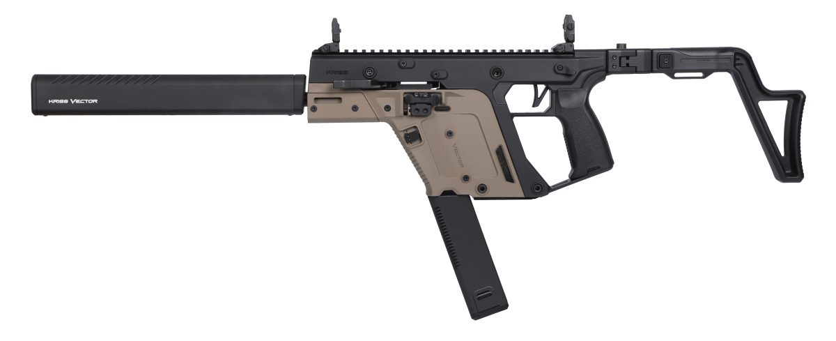 Kriss USA Vector CRB G3 9mm semi-automatic rifle with 16-inch barrel in black and FDE