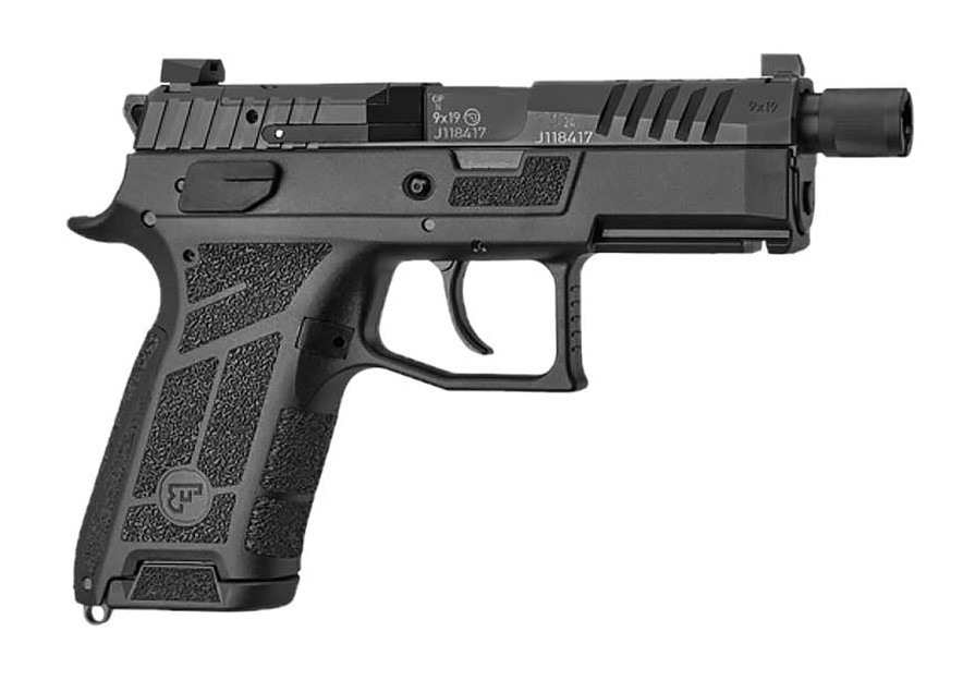 CZ-USA P-09 C Nocturne SR 9mm pistol with black polymer frame and threaded barrel