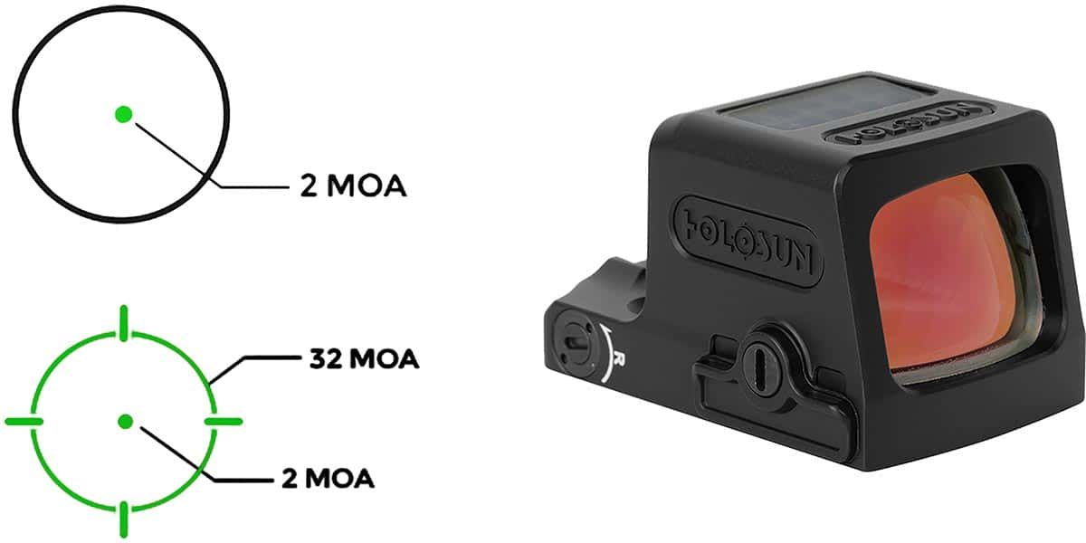 Holosun EPS Carry MRS 1x green enclosed pistol sight in black
