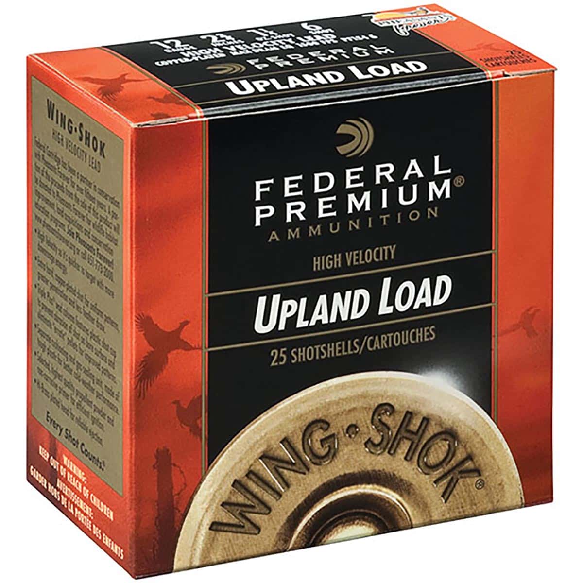 Federal Premium Upland Copper-Plated Shot, High Velocity 12 GA | 2.75", 1.25 oz, #7.5, 1500 FPS | PF128 7.5