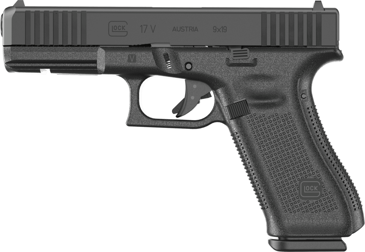 Glock 17 V 9mm pistol with black finish, fixed sights, and 4.49-inch barrel