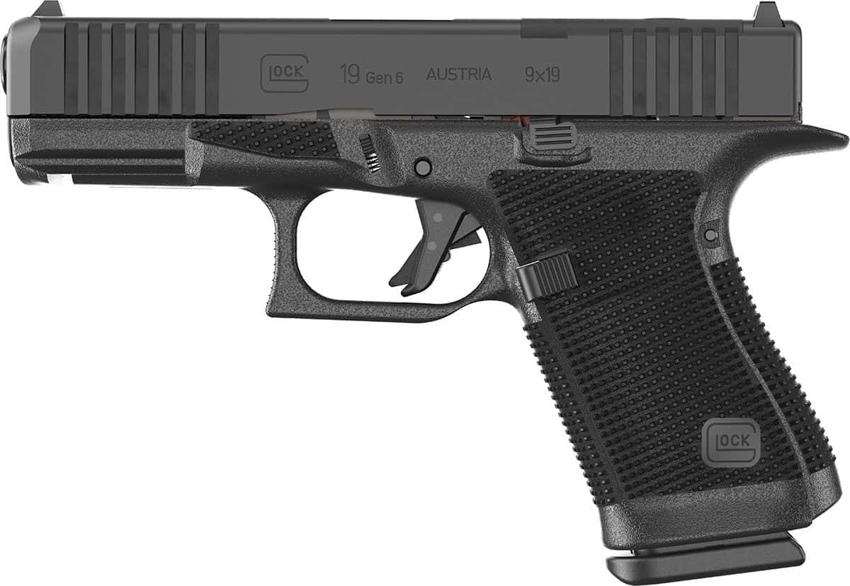 Glock 19 Gen 6 9mm black pistol with 4.02-inch barrel and optic-ready slide