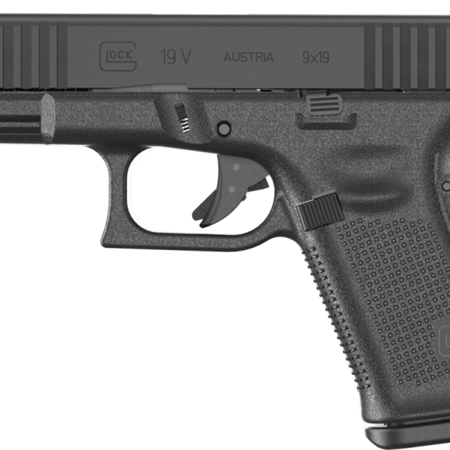 Glock 19 V 9mm black pistol with 4.02-inch barrel and three 10-round magazines