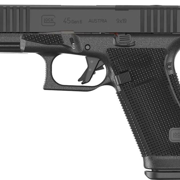 Glock 45 Gen6 9mm black optic-ready pistol with 4.02-inch barrel