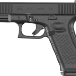 Glock 45 V 9mm black pistol with fixed sights and front slide serrations