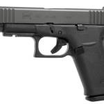 Glock 48 9mm black pistol with front rail and fixed sights