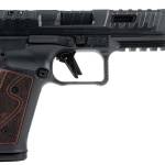 Canik SFx Rival-S 9mm pistol with black finish and rosewood grip panels
