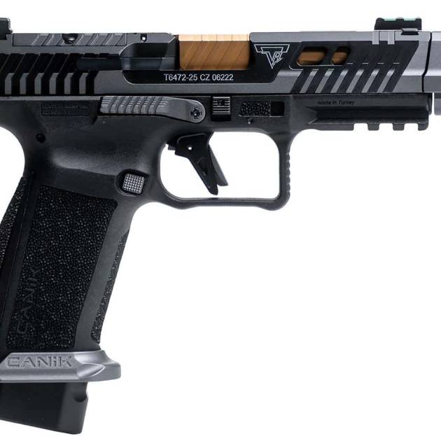 Canik TTI Combat 9mm semi-auto pistol with polymer frame and ported barrel