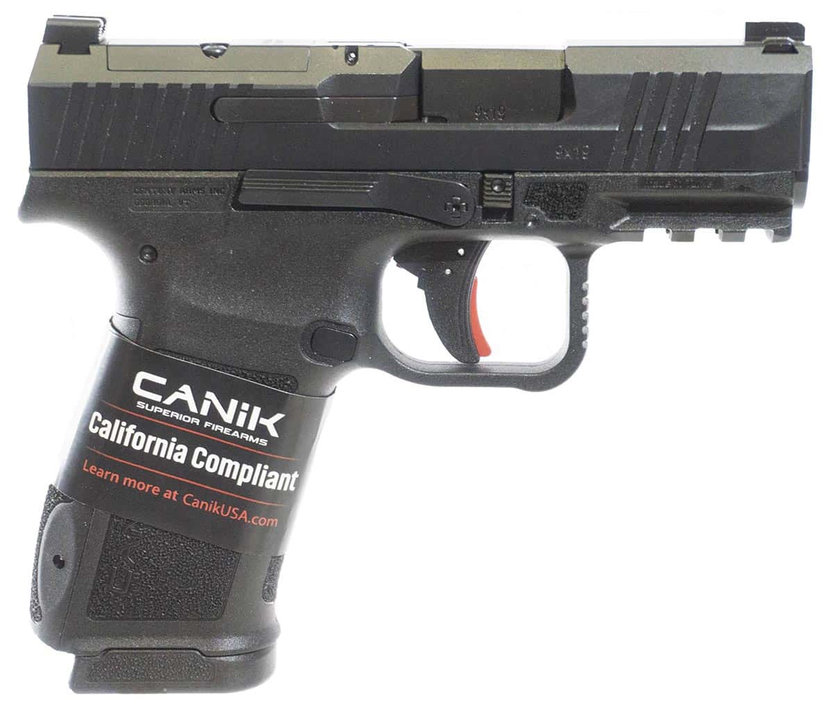 Canik METE MC9L 9mm black pistol with 3.18-inch barrel