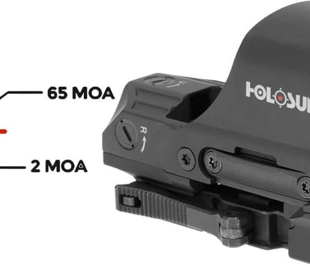 Holosun HS510C black 1x open reflex sight with 2 MOA dot and 65 MOA circle reticle
