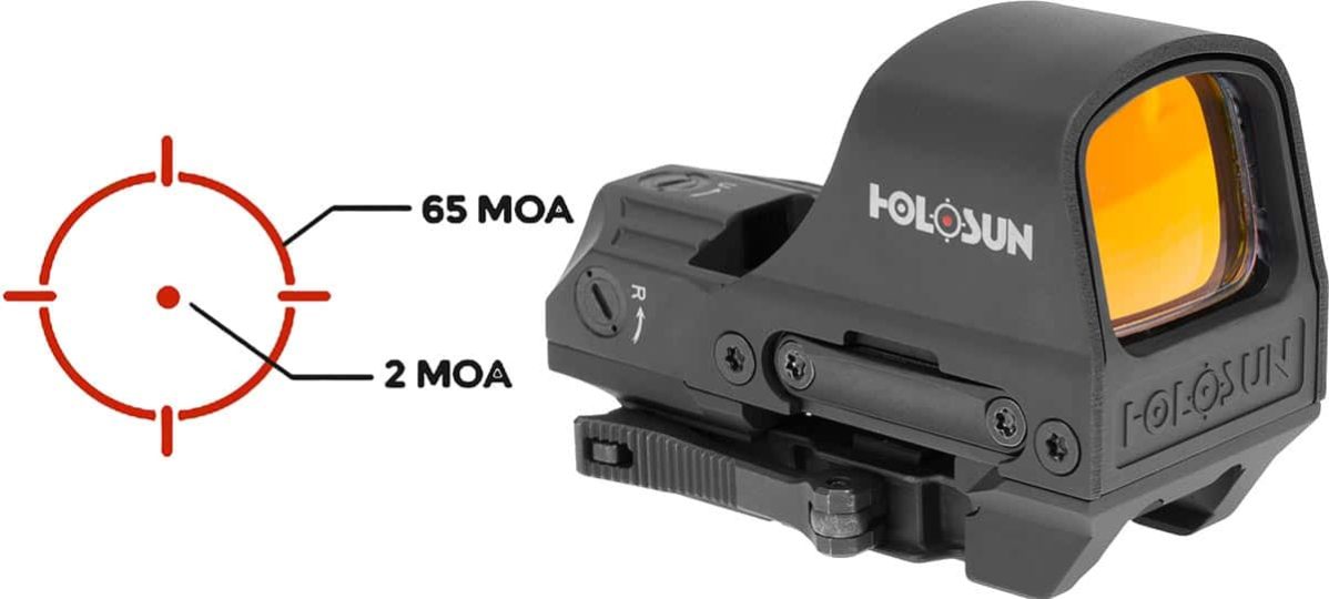 Holosun HS510C black 1x open reflex sight with 2 MOA dot and 65 MOA circle reticle