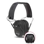 VERTEX RECHARGEABLE SLIM DUAL-MIC ELECTRONIC EARMUFF - BLACK
