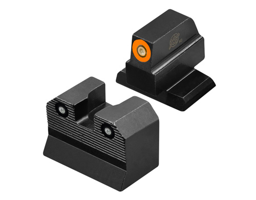 R3D 2.0 SUPPRESSOR HEIGHT NIGHT SIGHTS - BLACK, HK VP9 OR, FRONT ORANGE CIRCLE