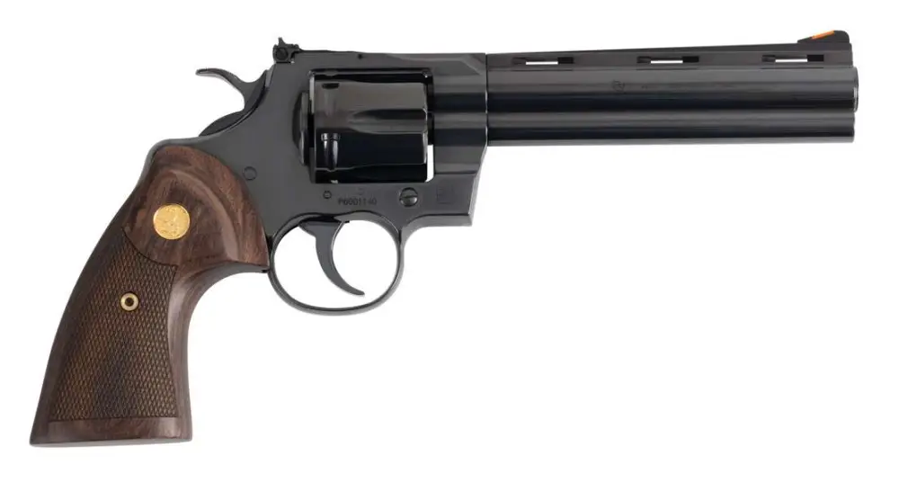 Colt Python Blued Handgun .357 Mag 6rd Capacity 6" Barrel Walnut Target Grips