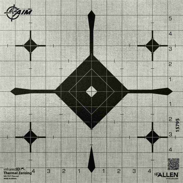 Allen EZ Aim Thermal ID Grid Bullseye Paper Target 12" x 12" - Gray