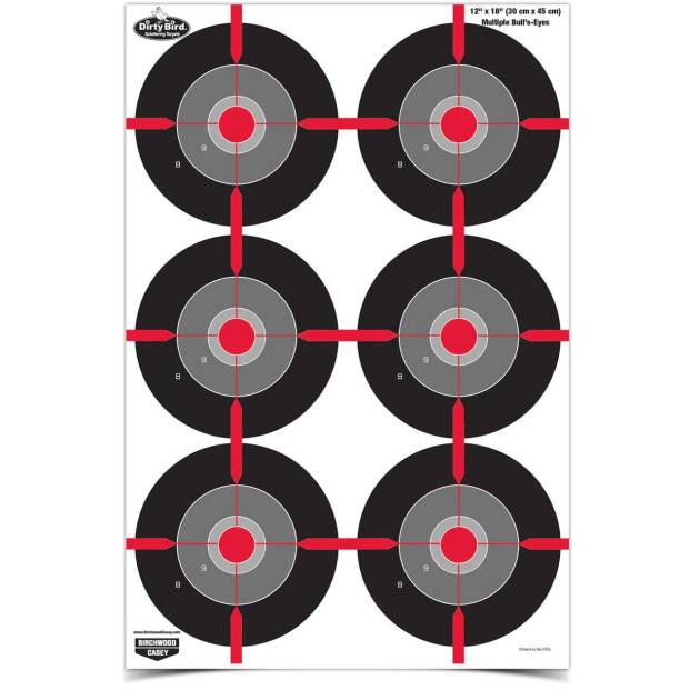 Birchwood Casey Dirty Bird 12"x18" Splatter Target Multiple Bull's Eye 100/ct
