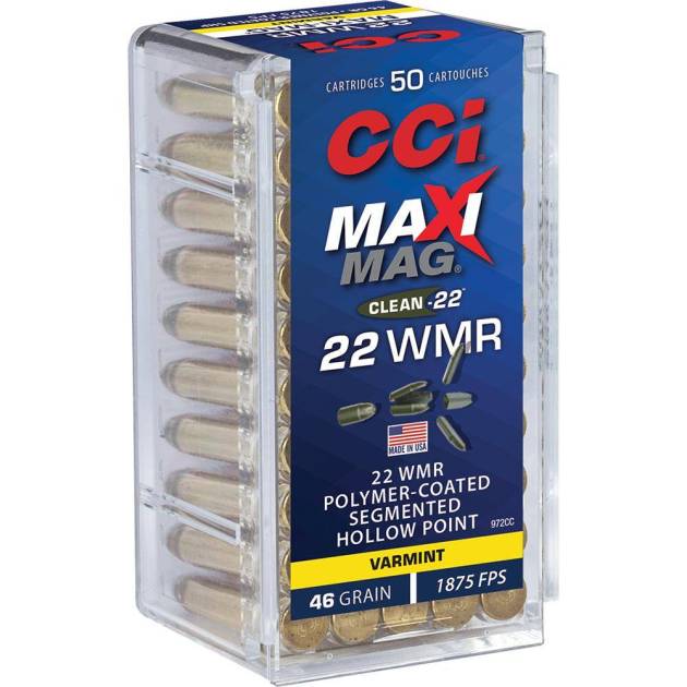 CCI Maxi Mag Rimfire Ammunition .22 WMR SHP 1875 fps 50/ct