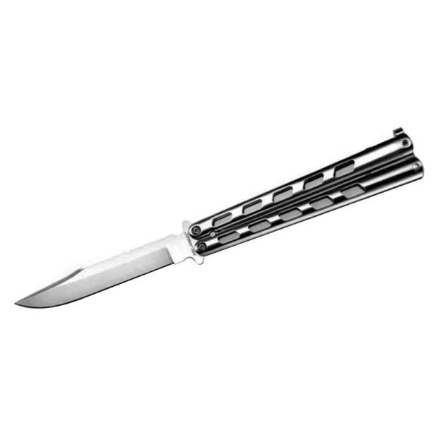 Cold Steel Arc Angel Balisong Knife 4-1/2" Clip Point Blade Silver