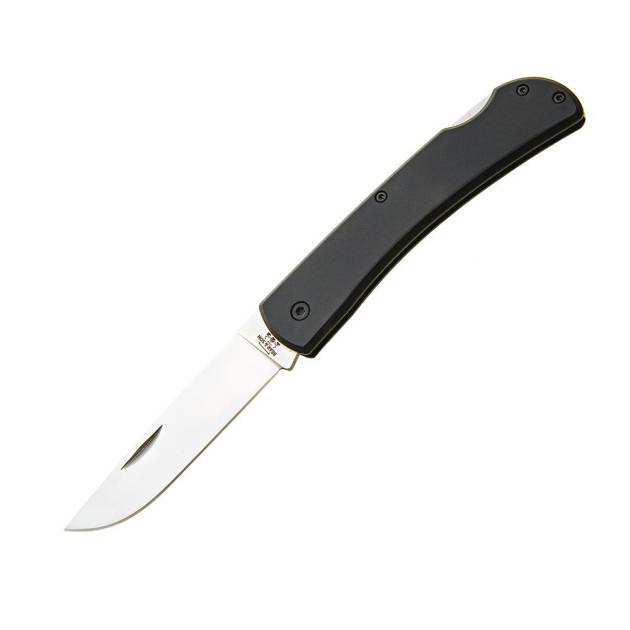 Bear & Son Large Locking Farmhand Folding Knife 3-5/8" Drop Point Blade Black with Clip