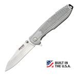 Bear & Son Frame Lock Folding Knife 3-1/4" Reverse Tanto Blade Grey
