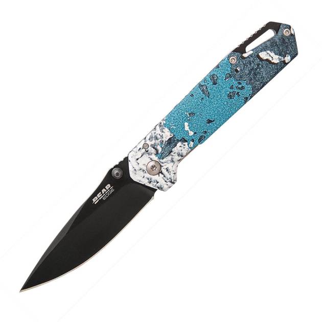 Bear & Son Brisk 3.0 Medium Folding Knife 2-7/8" Drop Point Blade TrueTimber Rift Blue