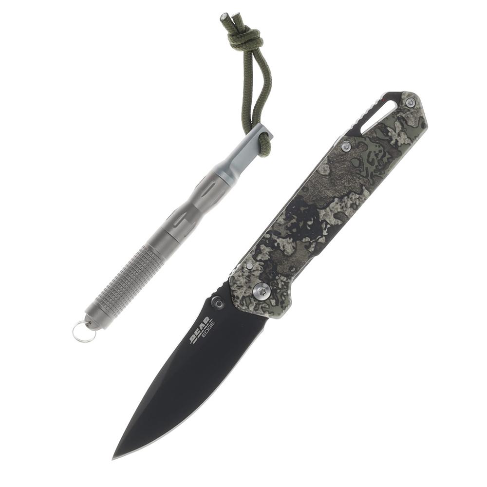 Bear & Son Edge Folding Knife 3" Drop Point Blade Truetimber Strata