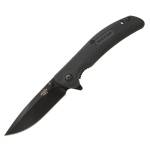 Bear & Son Sideliner Folding Knife 3-3/4" Drop Point Blade Black Zytel with Flipper