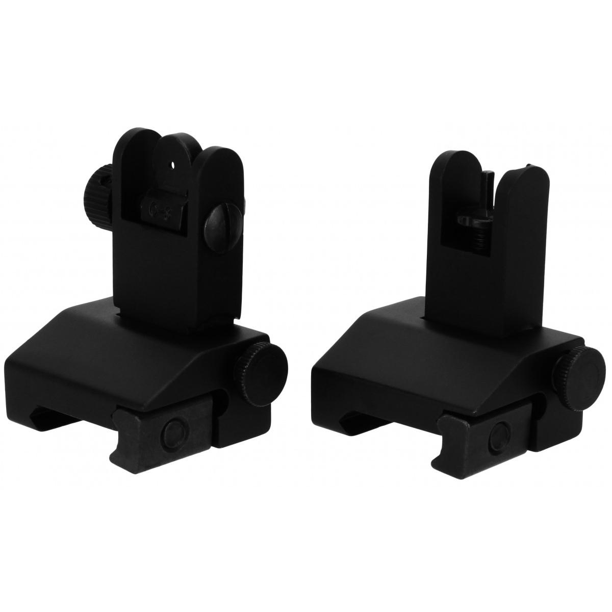 TacFire AR Front & Rear Spring Loaded Pop Up Iron Sights