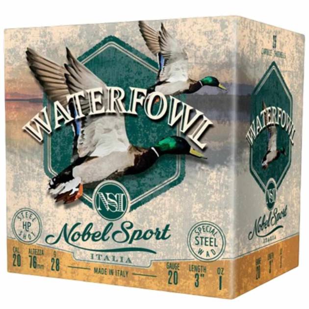 Nobel Sport Steel Waterfowl 20 Shotshells 20ga 1oz 3" 1450 fps #2 25/ct